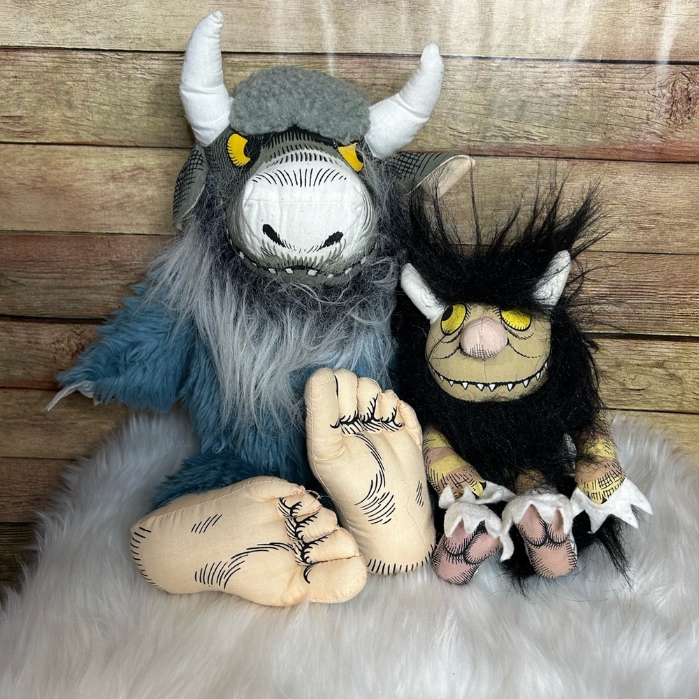 VINTAGE “Where The Wild Things Are.” Bernard And Moishe Monster Plushies